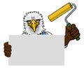 Eagle Painter Decorator Paint Roller Mascot Man