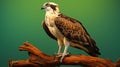 Realistic Hd Photograph Of Osprey Perched On Brown Stem