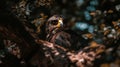 Eagle perched tree branch forest wildlife nature Royalty Free Stock Photo