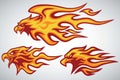 Eagle Phoenix Hawk Fire Burning Flame Logo Set Vector Esports Sport Mascot Design Collection