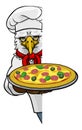 Eagle Pizza Chef Cartoon Restaurant Mascot Sign