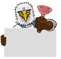 Plumber Eagle Plunger Cartoon Plumbing Mascot