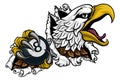 Eagle Pool 8 Ball Billiards Mascot Cartoon Royalty Free Stock Photo