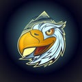Eagle portrait against moutains vector logo design