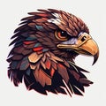 Eagle portrait sticker. Generative AI