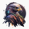 Eagle portrait sticker. Generative AI