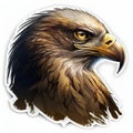 Eagle portrait sticker. Generative AI