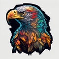 Eagle portrait sticker. Generative AI