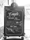 Eagle Pub in Cambridge in black and white