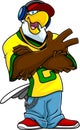 Eagle Rapper Cartoon Character Singing