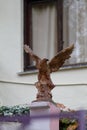 Eagle Sculpture In Front Of The House Royalty Free Stock Photo