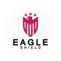 Eagle shield logo design, hawk  head vector emblem logo element, bird, falcon emblem vector icon Royalty Free Stock Photo