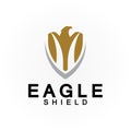 Eagle shield logo design, hawk  head vector emblem logo element, bird, falcon emblem vector icon Royalty Free Stock Photo
