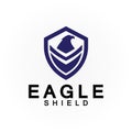 Eagle shield logo design, hawk  head vector emblem logo element, bird, falcon emblem vector icon Royalty Free Stock Photo