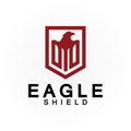 Eagle shield logo design, hawk  head vector emblem logo element, bird, falcon emblem vector icon Royalty Free Stock Photo