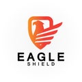 Eagle shield logo design, hawk  head vector emblem logo element, bird, falcon emblem vector icon Royalty Free Stock Photo
