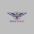 Eagle and shield logo, simple and modern.