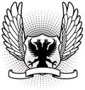 Eagle shield with wings up Royalty Free Stock Photo