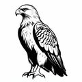 Bold Black And White Eagle Illustration With Dark Bronze Style Royalty Free Stock Photo