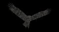 Eagle silhouette made of binary code, digital art, technology bird concept Royalty Free Stock Photo