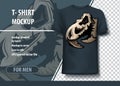 Eagle Skull Print Template mock-up. Layout vector as an offer printing on T-shirts