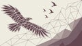Eagle Soaring Over Abstract Geometric Terrain, vector design Generative AI Royalty Free Stock Photo