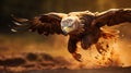 Dynamic Energy: A Majestic Eagle Soaring Through The Air Royalty Free Stock Photo