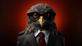 1970s Detective Seagull: Pop Art Inspired Eagle In Glasses And Suit