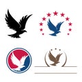 Eagle Star Bird Flying Logo Symbol Bundle Set