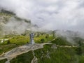 The eagle statue on the Simplon pass in the alps Royalty Free Stock Photo