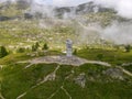 The eagle statue on the Simplon pass in the alps Royalty Free Stock Photo