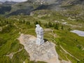The eagle statue on the Simplon pass in the alps Royalty Free Stock Photo