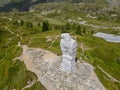 The eagle statue on the Simplon pass in the alps Royalty Free Stock Photo