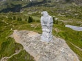 The eagle statue on the Simplon pass in the alps Royalty Free Stock Photo
