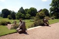 Eagle statues & stairway at a garden