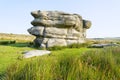 The Eagle Stone gritstone outcrop on Baslow Edge Royalty Free Stock Photo