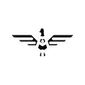 eagle tattoo art vintage glyph icon vector illustration Royalty Free Stock Photo