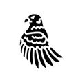 eagle tattoo art vintage glyph icon vector illustration Royalty Free Stock Photo