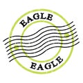 EAGLE, text written on green-black postal stamp