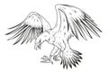 Eagle. Vector illustration of a sketch soaring bald eagle. National symbol of the usa Royalty Free Stock Photo