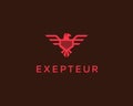 Eagle vector logotype. Falcon shield logo design template. Luxury brand, bird crest emblem, premium icon sign symbol