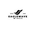Eagle wave logo. Abstract eagle silhouette logo design Royalty Free Stock Photo