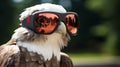 Futuristic Eagle With Sunglasses: A Provocative Photo In Warmcore Style