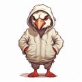 Cheeky Chicken In Urban Grit: Cartoonish Character Design