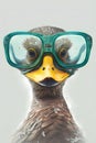 Eagle wearing scuba mask and swimming goggles. 3d illustration