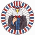 eagle wearing uncle sam's hat. Vector illustration decorative background design