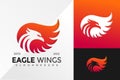 Eagle Wings Colorful Logo Design Vector illustration template Royalty Free Stock Photo