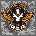 Eagle wings - military label, badges and design