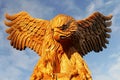 Eagle Wooden Statue in Evening Light Royalty Free Stock Photo