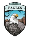 Eagles Badge Colored Vector Illustration Royalty Free Stock Photo